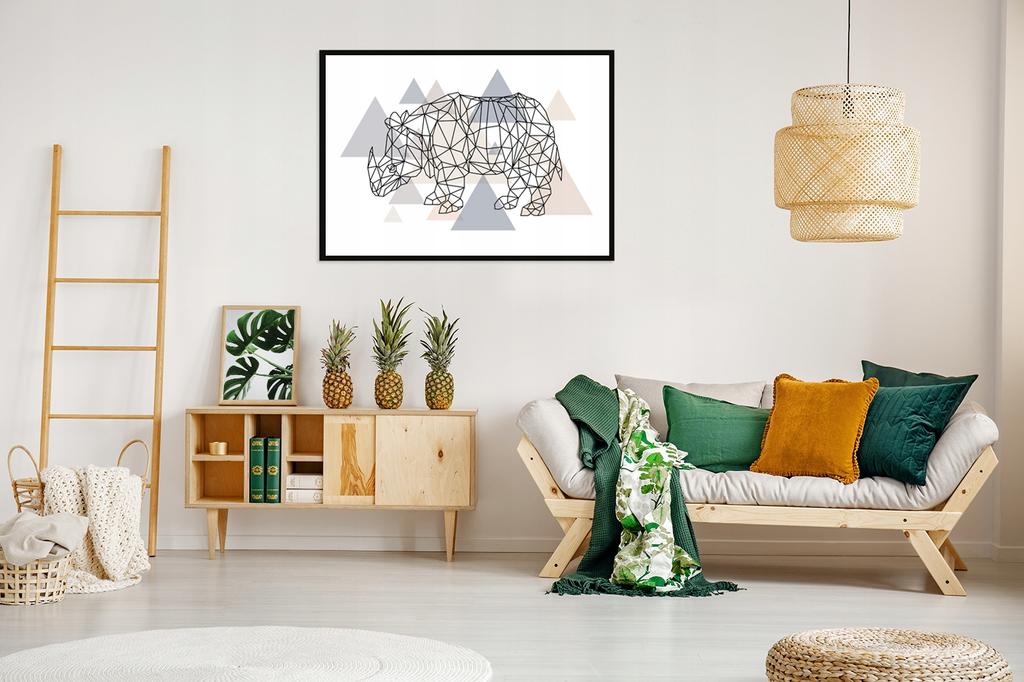 Obraz plakat w ramie 43x33 cm nosorożec p1197