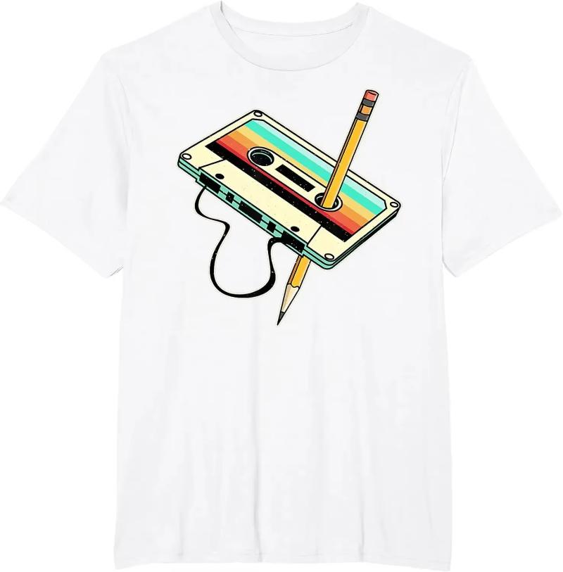 

80s Unisexs Cassette Tape Tube Tshirt Retro Music Shirt Retro Clothing 1980 S