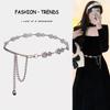 Small Fragrance Style Rose Decor Metal Waist Chain For Women Summer Fashion Jewelry