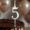 Gift for Party Planners 10 Pcs Reusable Number Candle Holder Set, 0-9 Digital Birthday Cake Stand Cakes Stand, Metal Topper Decoration Birthday,