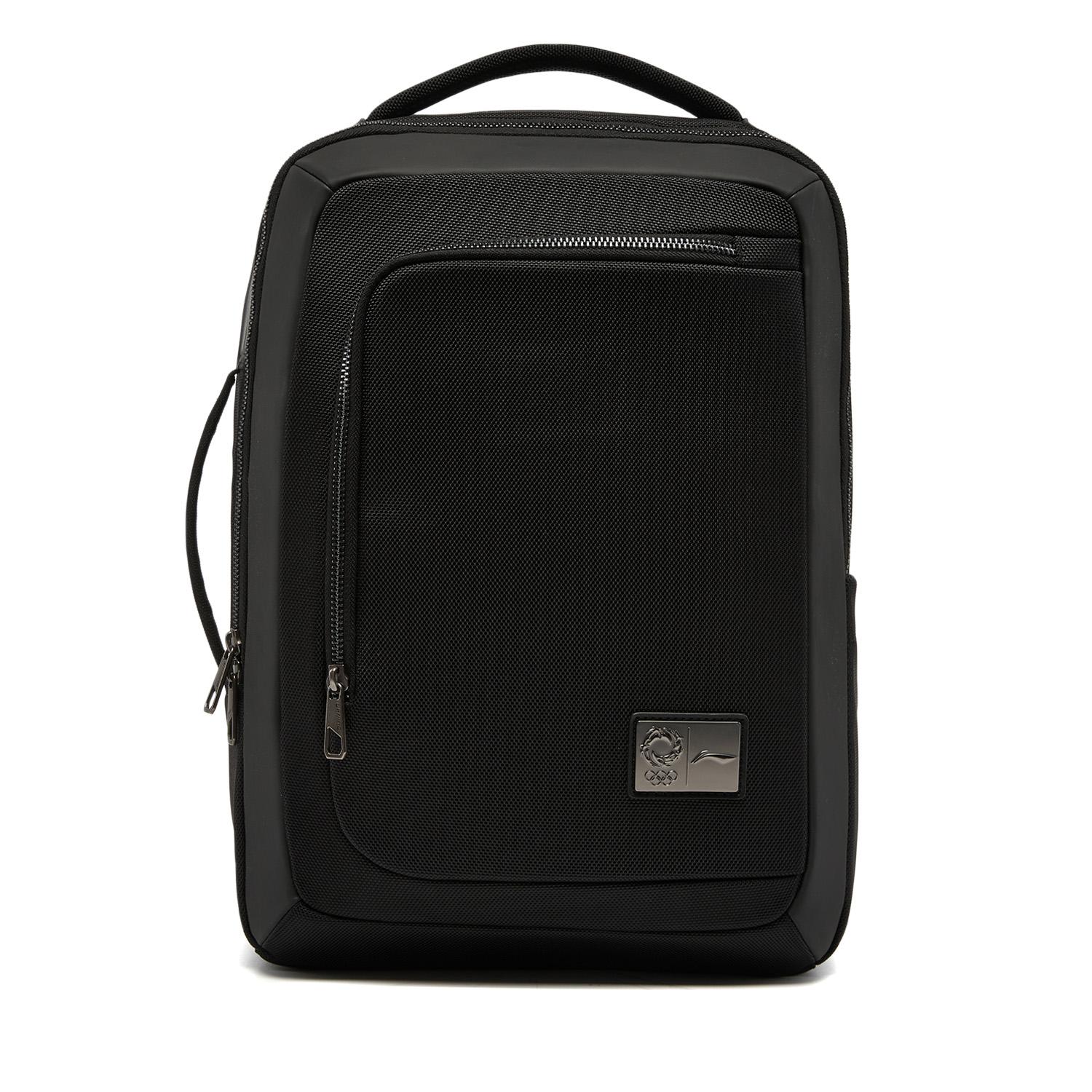 Li Ning Honor Gold Logo | Zip Closure Backpack Unisex Black ABSW351-1