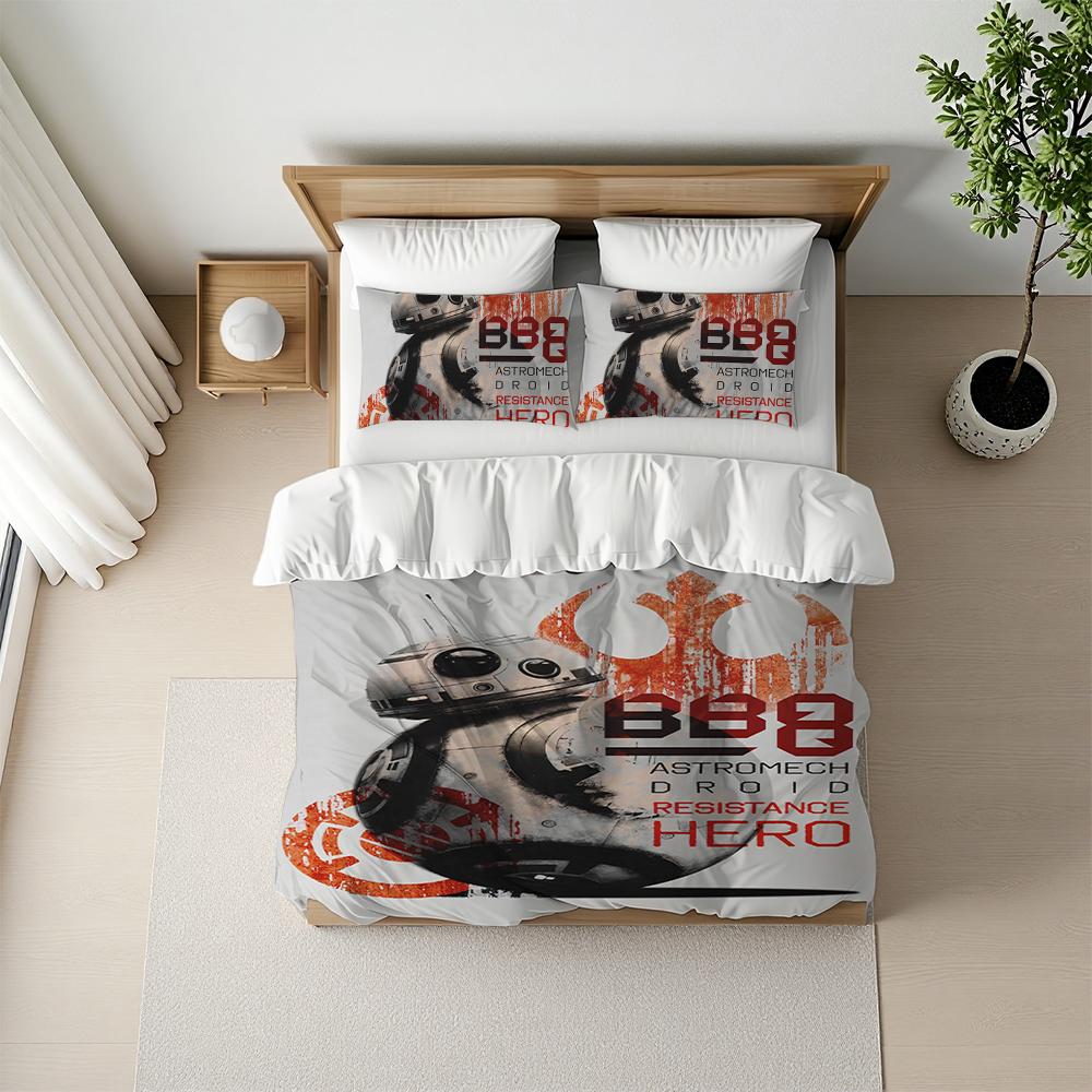 Bb-8 S-Star W-Wars Duvet Cover Set Home Style Bedding Soft Laundry Cotton Bed 3 Piece Set Student Dormitory Gift