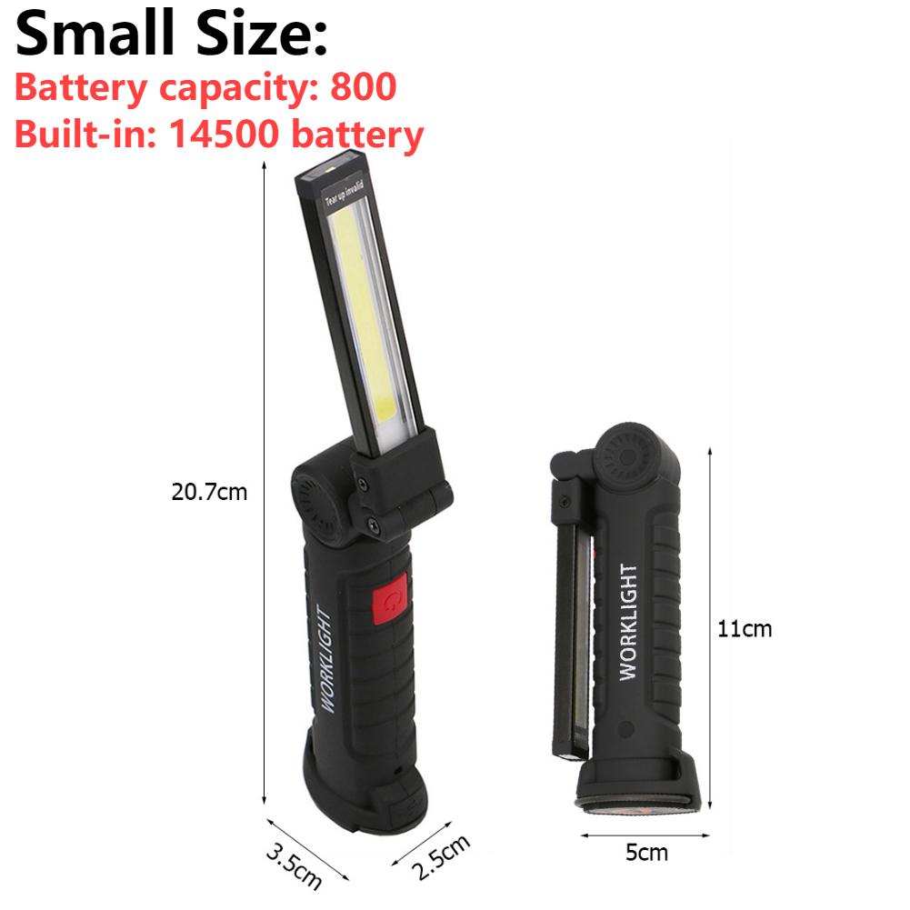 COB LED Work Light Dimmable USB Rechargeable LED Flashlight Inspection Lamp With Magnet&Hook 14500/18650 Battery Torch Light