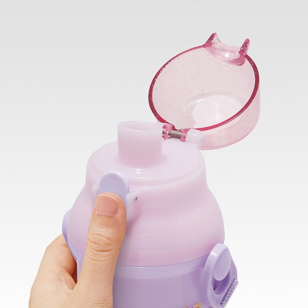 Skater Water Direct Dishwasher Made In Disney Children's Bottle, 480ml, Drinking, Plastic, One-Touch Operation, Safe, Japan, Tangled, 25cm, Girls'