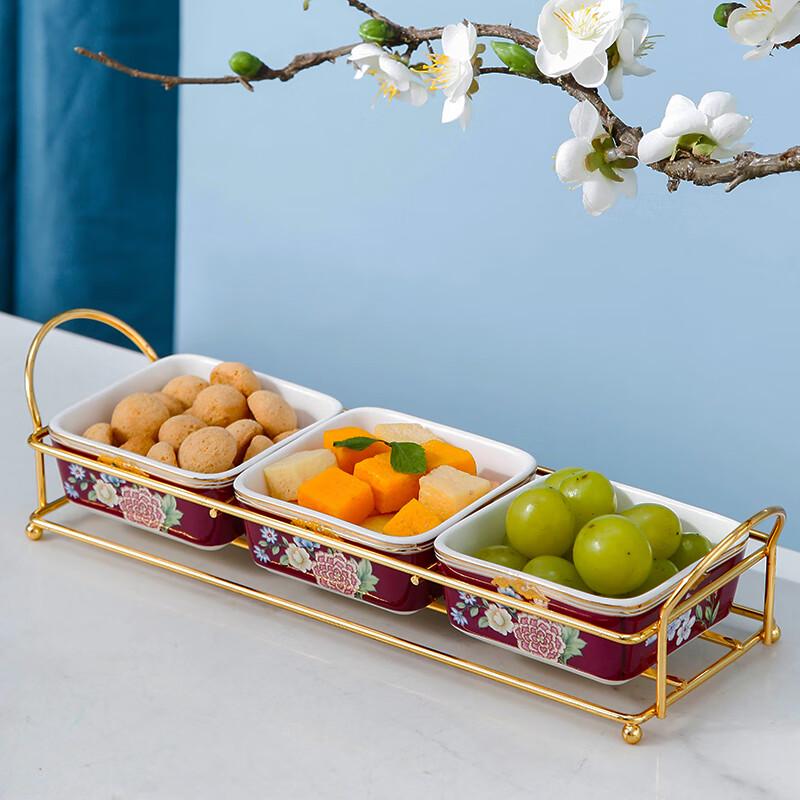Light Luxury Nordic Ceramic Divided Snack & Fruit Platter