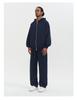 Completo con Felpa con Cappuccio e Pantaloni della Tuta Streetwear Americano 430G Fodera in Pile Collo a Polo Zip-Up Tuta Casual