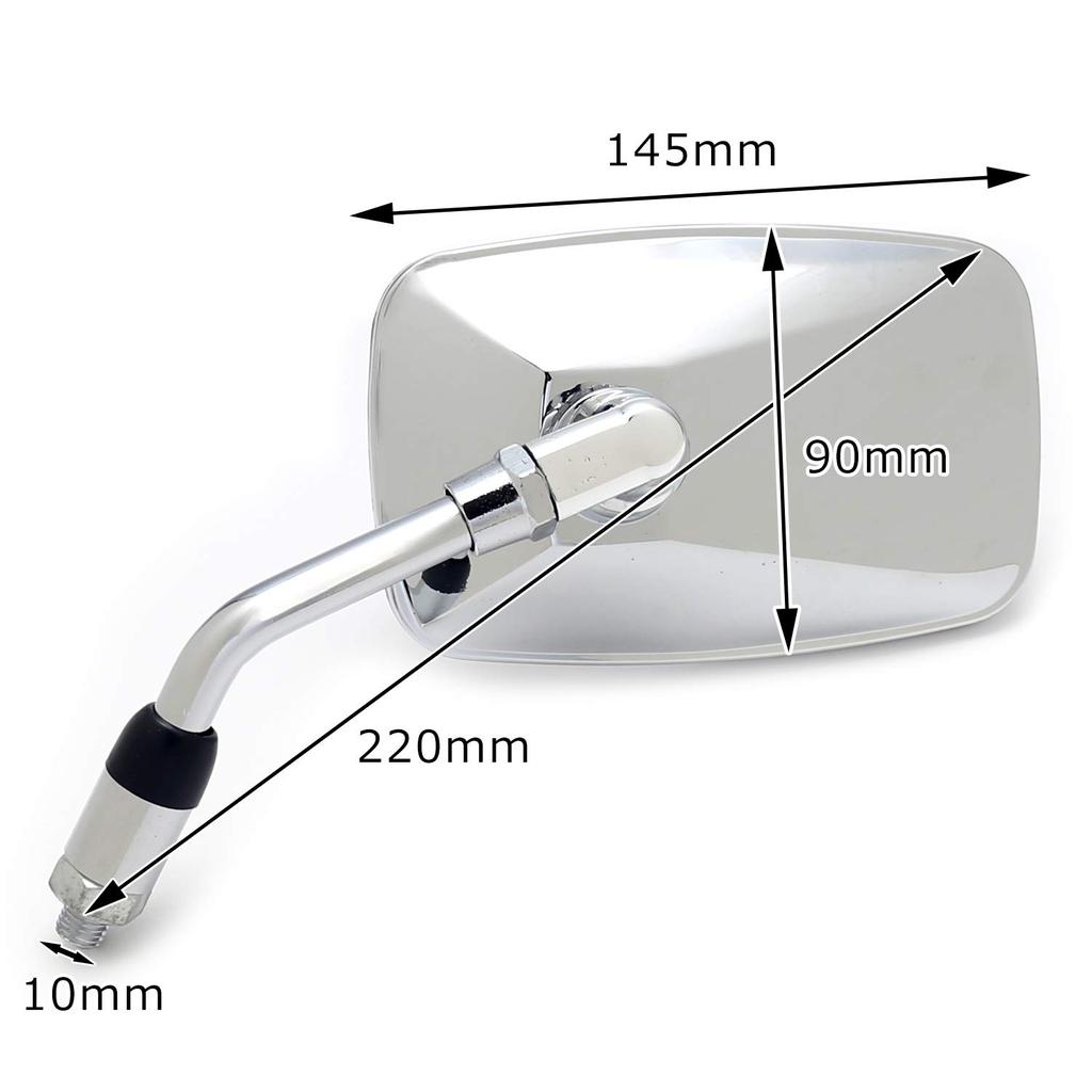 nakira CB400SF ZRX400 Nkr523 Super Easy to Slip Short Mirror Large Square 0.4 inch (10 mm) Positive Screws, Universal