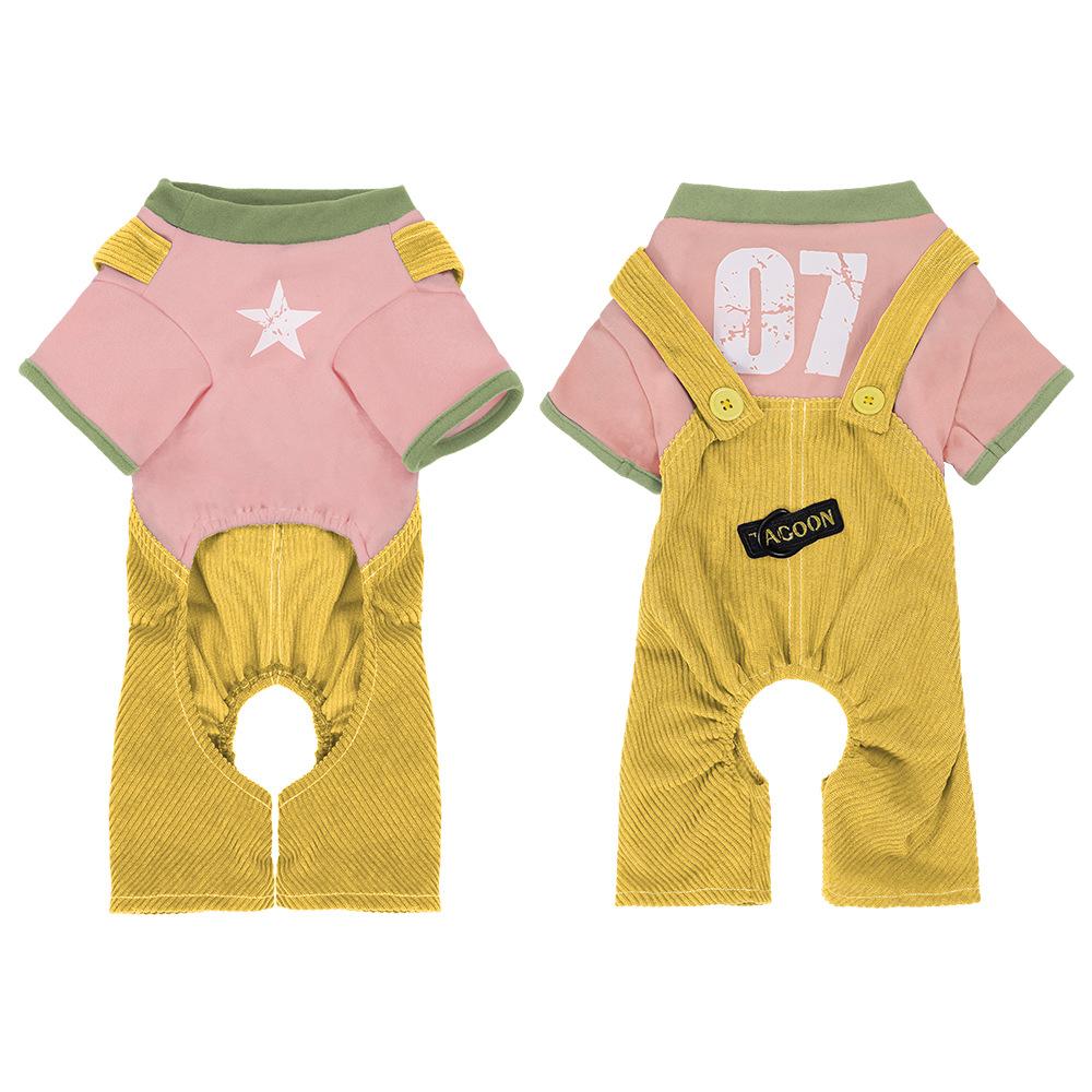 

Spring Summer Pet Dog Clothes Harness Style with Leash Attachment Four-Legged Clothes for Small and Medium Dogs Cute Dog Clothes M2.5-4KG розовый