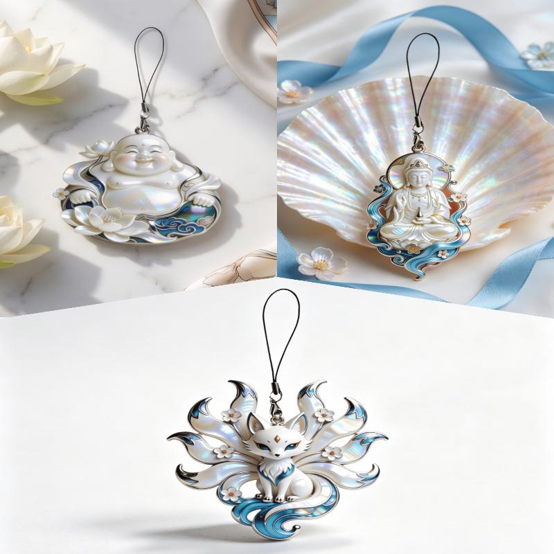 Nine-tailed Fox Enamel Pendant 1/3Pcs Multifunctional Necklace Phone Bag Charm Cute Jewelry for Friends Daily Gifts