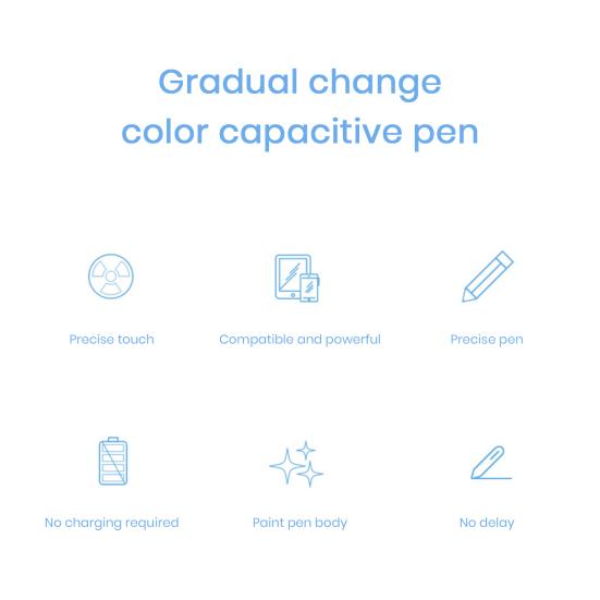 Stift Gradient Hohe Präzision Sensibel Farbe Doppelkopf Anti-Rutsch Universal Handy Tablet