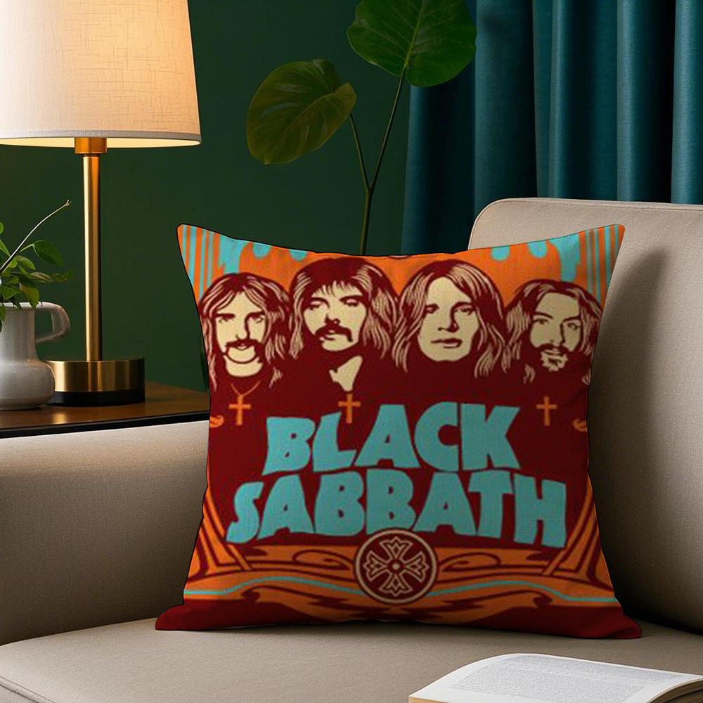 B-Black S-Sabbath Band Pillow Case Plush Fabric Soft Pillowcase Double Sided Print Sofa Cushion Cover Throw