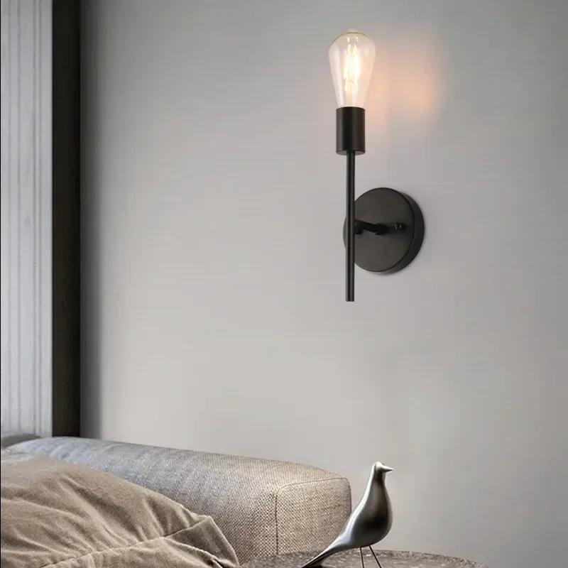 E27 4W Simple Creative Double Head Modern Personality American Aisle Bedroom Bedside Led Bathroom Industrial Style Wall Lamp