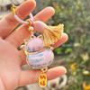 Luxury Brocade Gourd Pendant Horse Embroidered Cat Key Ring  Cheongsam Accessories