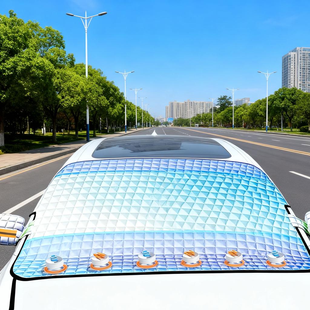 Windshield Snow Cover For Car SUV, Heavy Duty Ice Shield With Mirror Flaps, -Hail Frost, All Weather Exterior Protector For Winter Snow Rain Sun