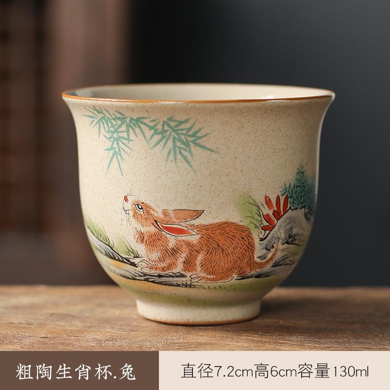 Taza Portátil de Porcelana Jade Grasa de Oveja Zodíaco Chino Porcelana Blanca Té Cerámica Hecha a Mano Taza Individual Tazas de Té Maestras