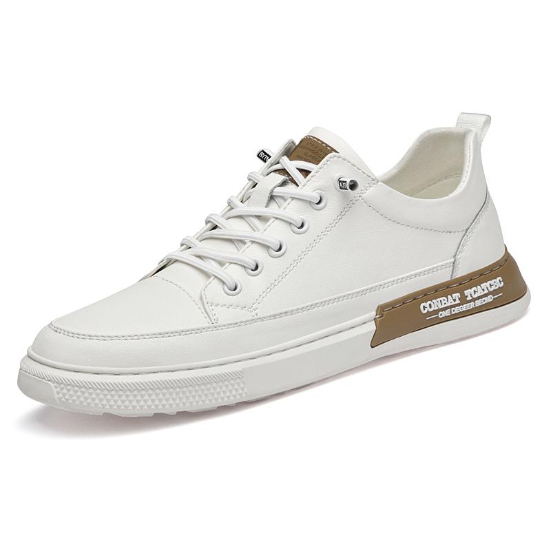 

Модные мужские кроссовки из натуральной кожи, модная повседневная обувь, обувь для скейтборда для ежедневной носки, молодежные подростковые кроссовки, мужские кроссовки 44 белый