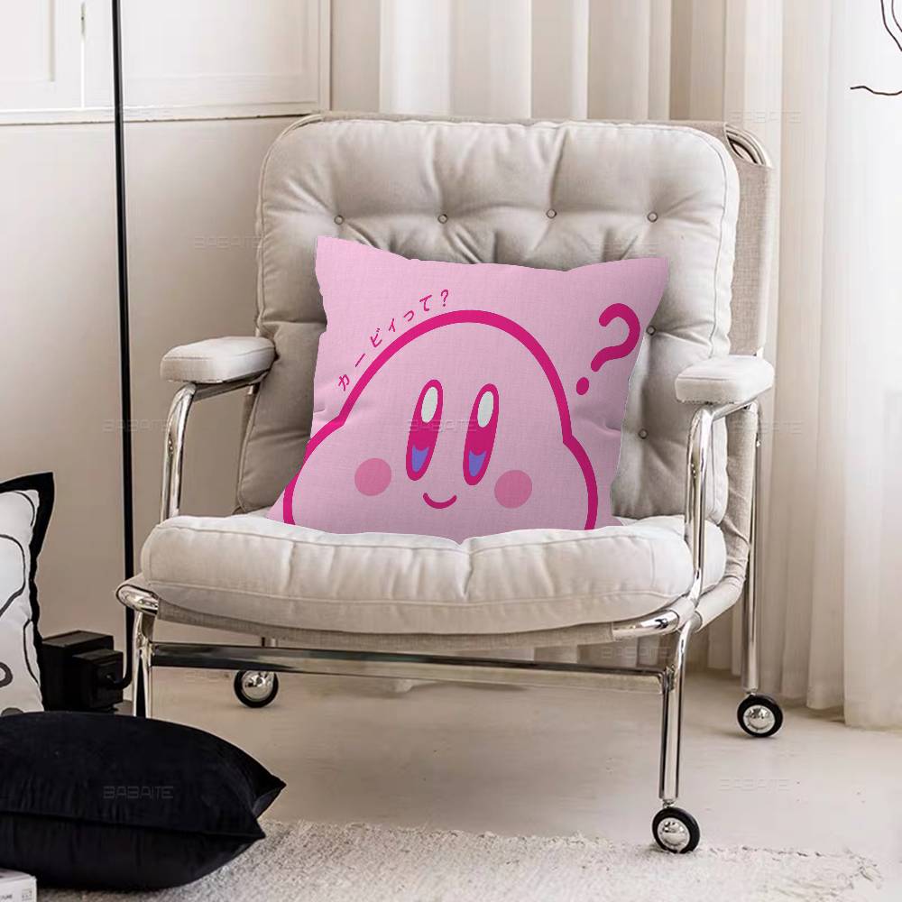Pink Cute KKirbyes Pillow Cover For Bedroom Room And Living Room Sofa Decorative Cushion Cover