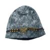 Women's Knitted Hat Winter Soft Warm Skull Cap with Tassel Ladies Stretch Slouchy Hat with Beads And Butterfly Decor