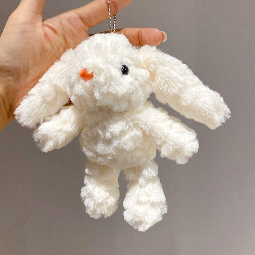Long-eared Plush Rabbit Pendant Hanging Decoration Stuffed Rabbit Bunny Keychain Women Girls