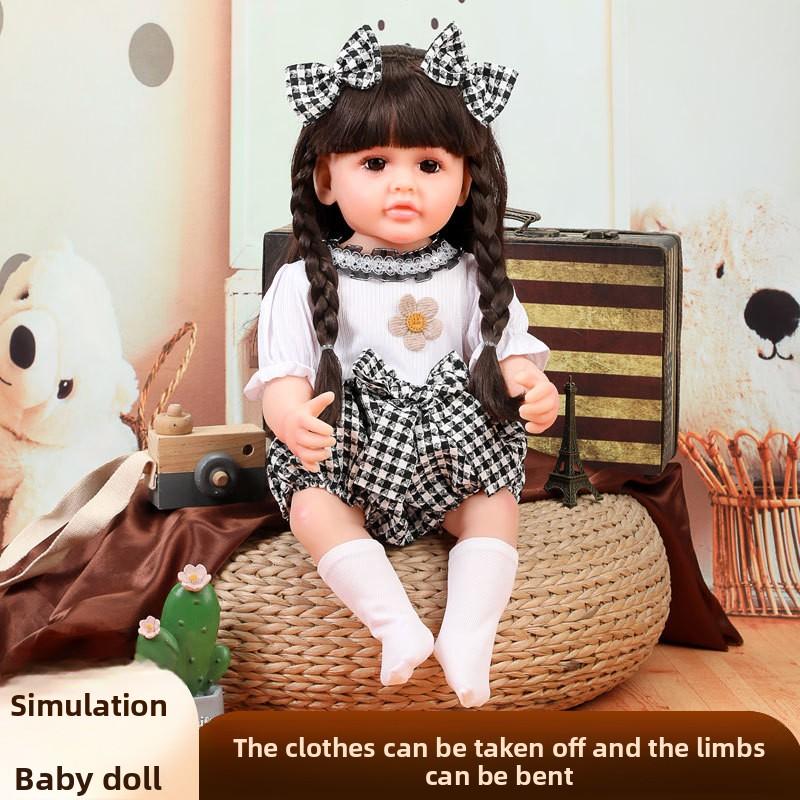 56Cm Reborn Simulation Barbie Gift Doll Baby Soft Gel Girl Toy Set Children's Doll