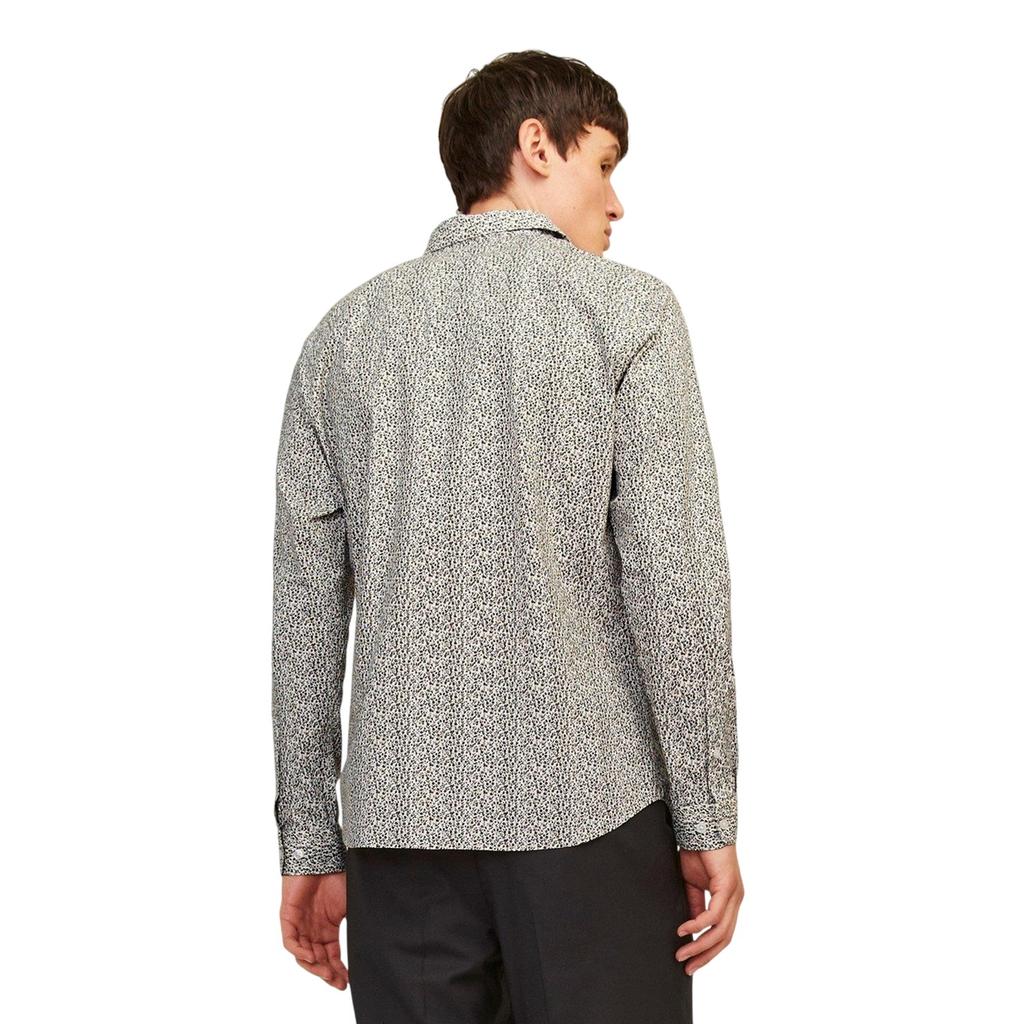 Jack And Jones Mens Leaf Print Slim Long-Sleeved Shirt