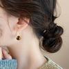 Maillard Round Tiger Eye Stone Pendant Gold Beaded Chain Hanging Earrings New Jewelry Fashion Accessories for Womens