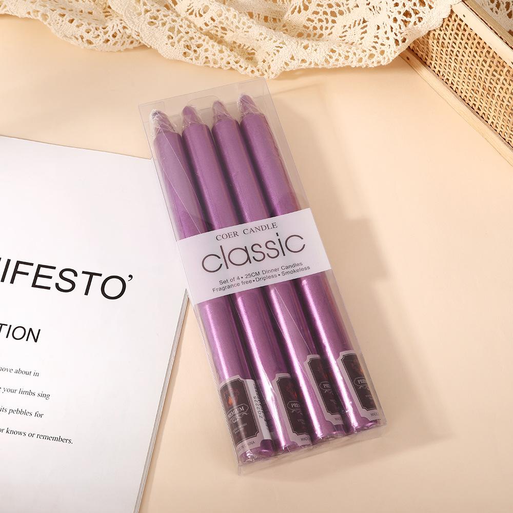 Galvanisierte Europäische Farbe Lange Stabkerze Heim Geruchlose Kerzenlicht-Dinner Kerzenständer Stab Wachs