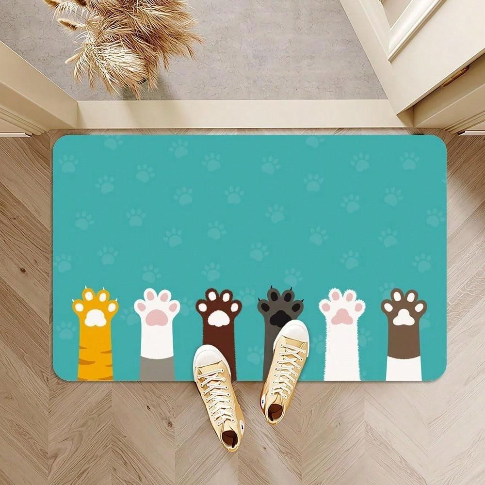 Non Slip Quick Dry Absorbent Vintage Floral Bath Carpet Mat Rug Easy Clean Home Decor for Bathroom Shower Sink Bathtub Door