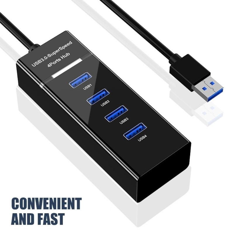 4 Port USB 3.0 Hub USB Splitter Multifunction  4 Port USB Hub Plugs & Play Hub ABS Dock for Streamlined Connection Solution
