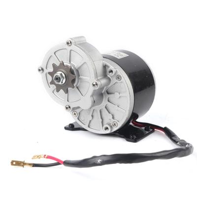 Quality Metal 12V 250W Brushed Geared Motor with 9 Teeth Designs for Easy Installation On Scooter Frame and Bicycles