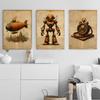 Classic Vintage Steampunk Gramophone Airship Posters Robot Machine Gears Prints Canvas Painting Wall Art Picture Home Room Decor
