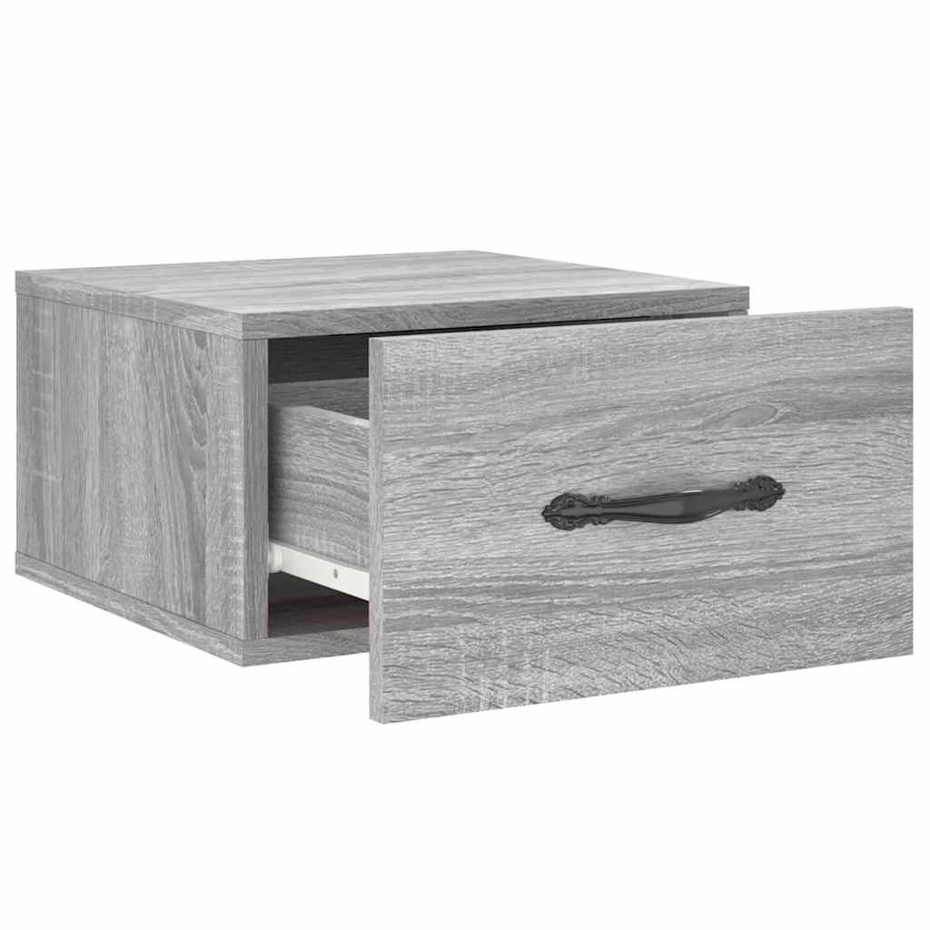 Wall Mounted Nightstand Gray Sonoma 35x35x20 cm