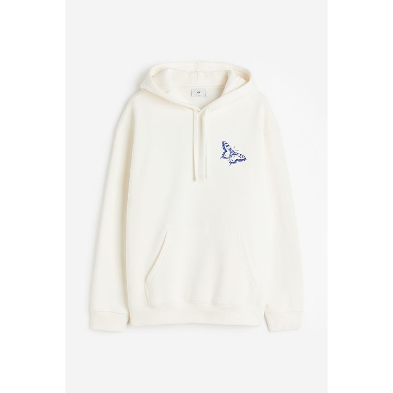 

HM Мужская одежда Толстовка Осень Американская мода Трендовая парная толстовка 1019679 White/Butterfly 180/124A