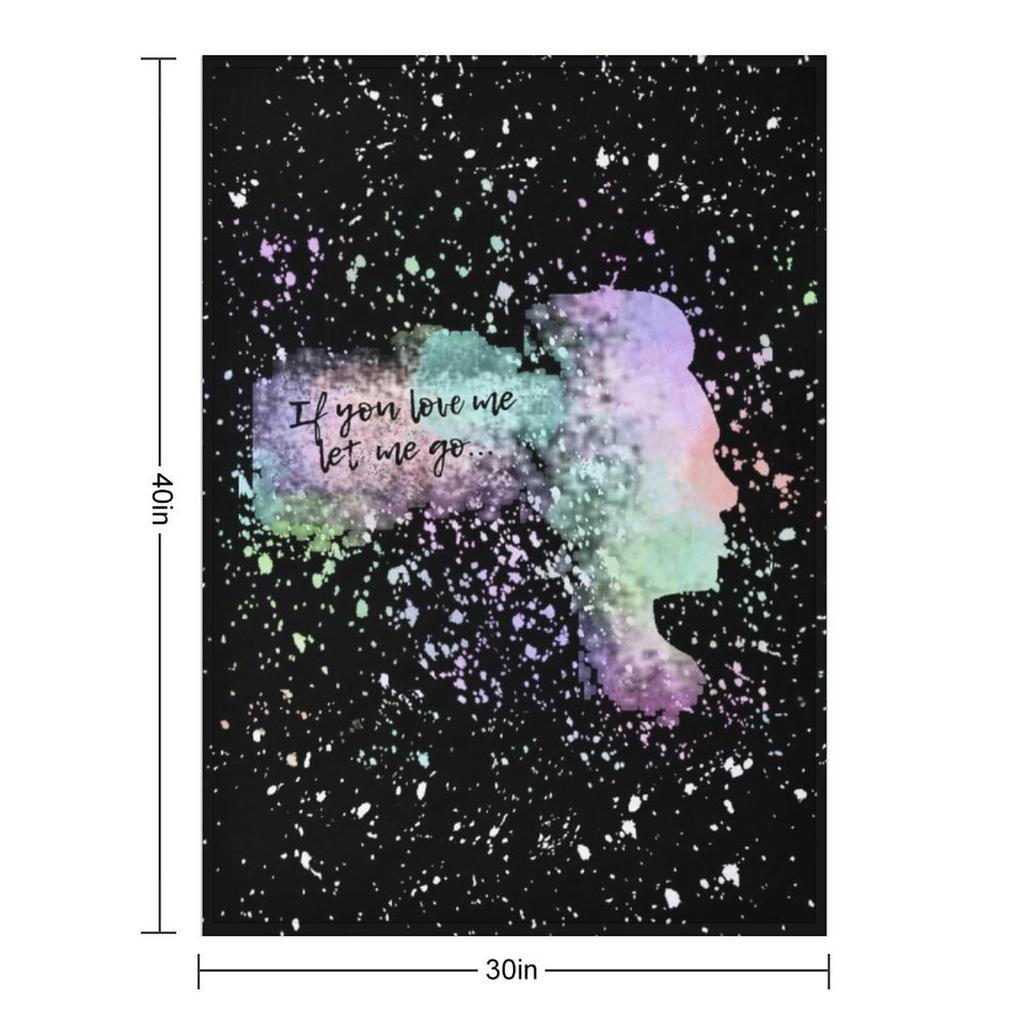 If you love me rainbow splatter paint Throw Blanket Cute Custom Retros Winter beds Blankets