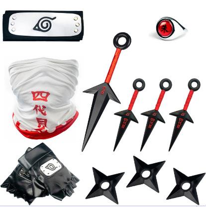 Ninja Anime Peripheral Weapons Gloves Headband Combination Ninja Kakashi Mask Combination