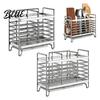 Durable Metal Drainer Rack Rust Utensil 46056 Holder Stainless Steel Compartments Drying Proof Space Saving Kitchen Storage Sink Caddy