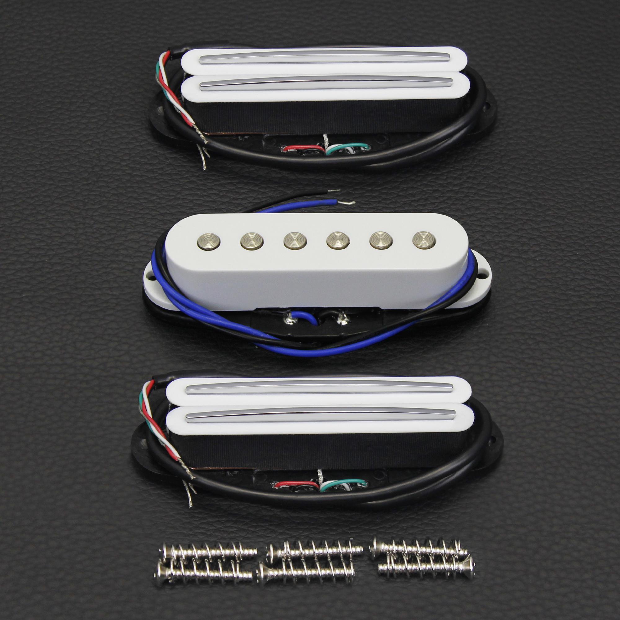FLEOR 3pcs Ceramic SSS Guitar Pickups Set Hot Dual Rails and Single Coil Pickup 6K+5K+12K Guitar Parts
