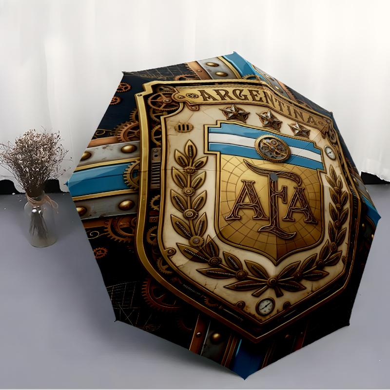 Printed Argentina Football Printed Folding Umbrella,Outdoor,Leisure,And Travel Umbrella,Durable Umbrella Fabric,Birthday And Holiday Gift