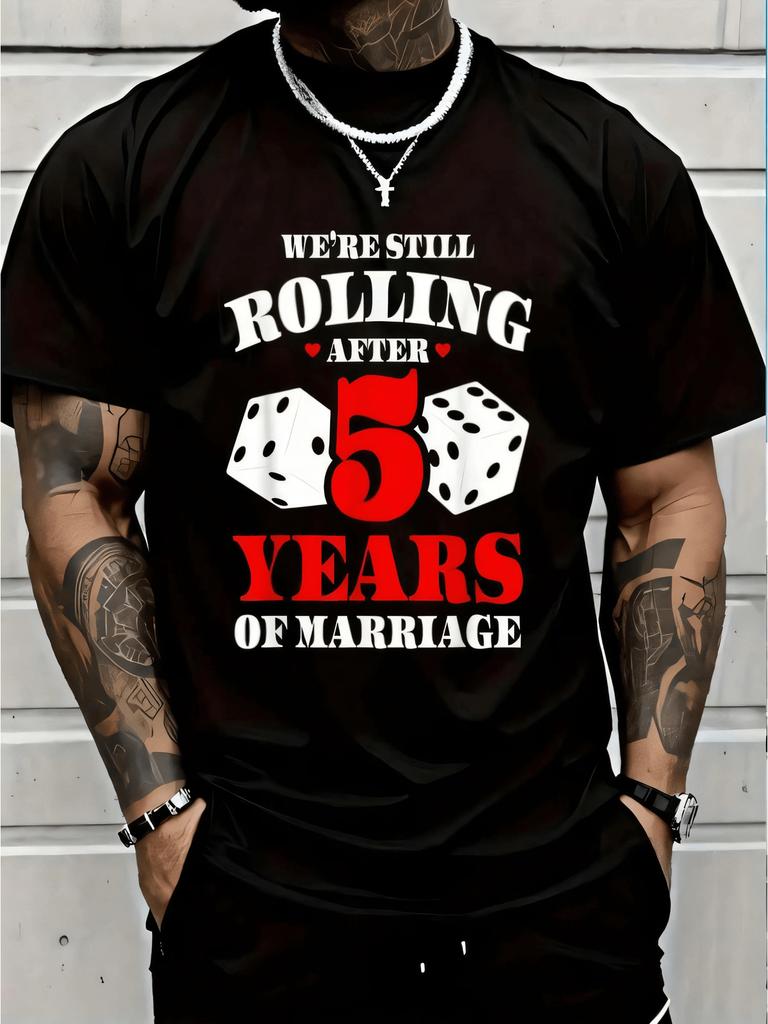 100 Cotton Casual Tshirt Couples Married 5 Years Funny 5th Wedding Anniversary Tshirt Unisexs Unisex Graphic