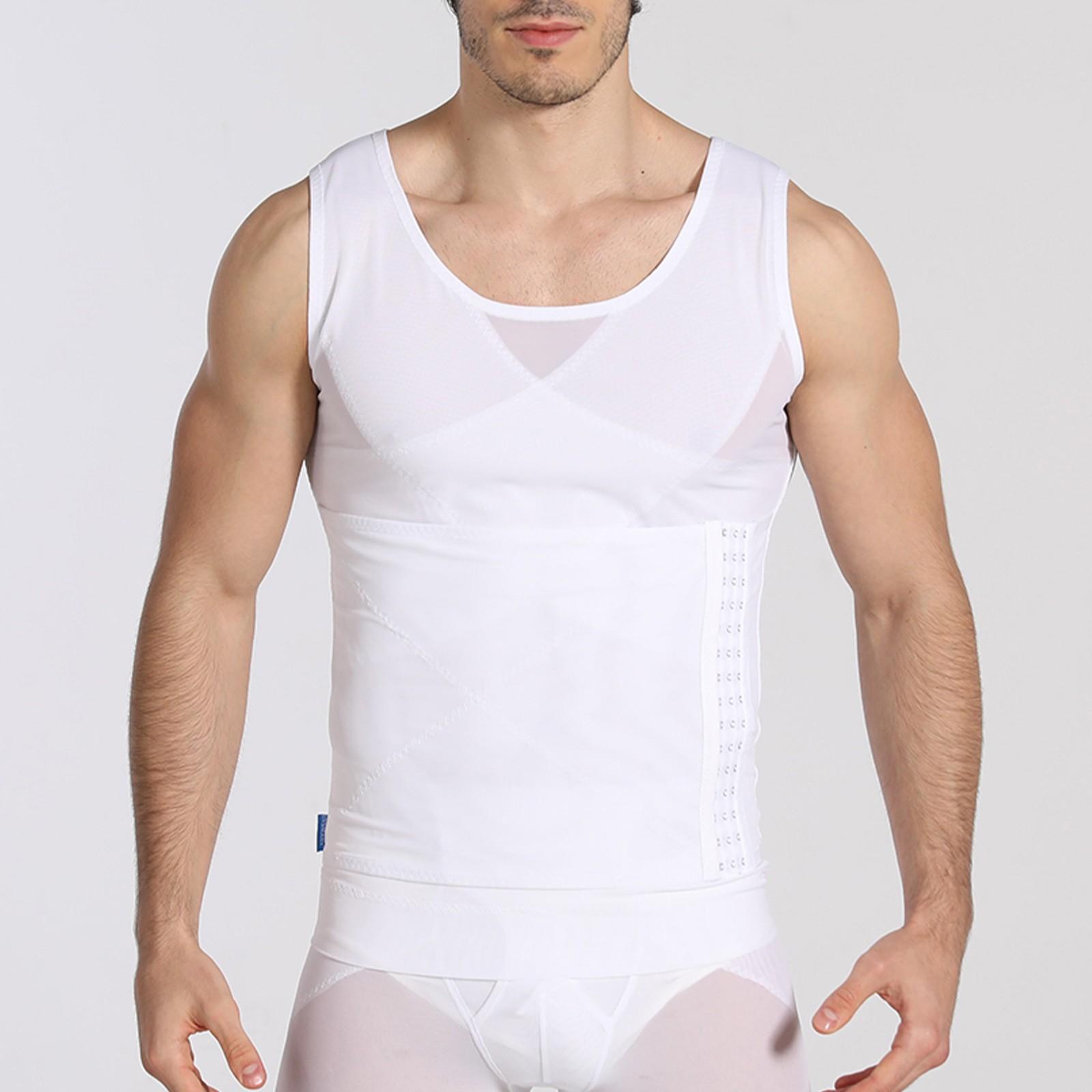 

Мужской жилет на пуговицах с регулируемой талией и утягивающим животом XXL белый