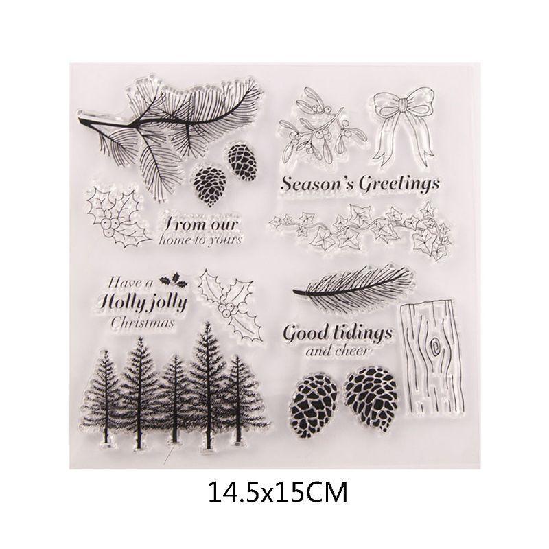 Tree Pinecone Silicone Clear Seal Stamp DIY Scrapbooking Embossing Photo Album Top Sale