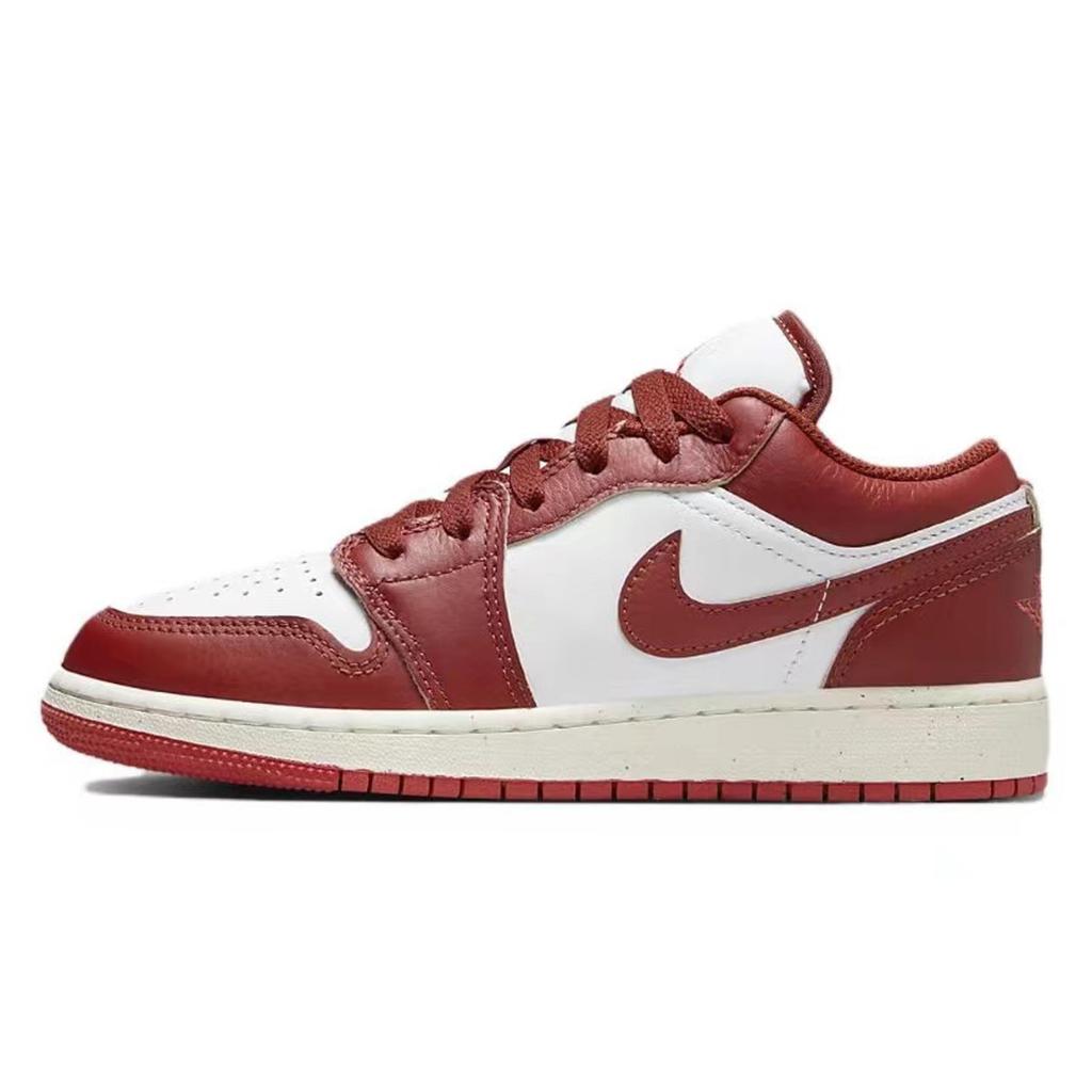 Jordan Air Jordan 1 Low Top Vintage Basketball Shoes Women's White Red Gold FJ3465-160(Team-)-Random Packaging Bags