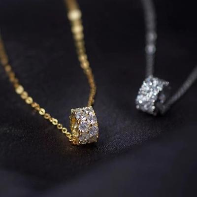 Colar caleidoscópio incrustado de diamantes de prata esterlina S925 para mulheres, design de nicho brilhante requintado, corrente de clavícula incrustada de zircônia