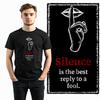 Coolmind ZG006 100% Cotton Exclusive Graphic Silence Print Men Tshirt Big Size O-neck Cotton Men Tshirt Loose Tee Shirts Tops