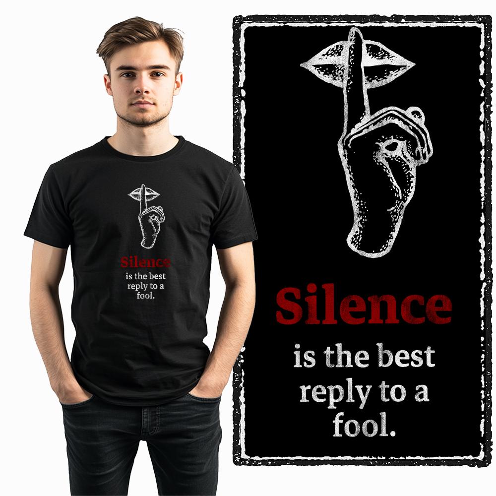 Coolmind ZG006 100% Cotton Exclusive Graphic Silence Print Men Tshirt Big Size O-neck Cotton Men Tshirt Loose Tee Shirts Tops