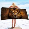1Pc Lion Print Towel Sports Quick-Drying Super Absorbent Camping Towel Super Soft Lightweight Gym Swimming Yoga Beach Towel