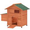 Wooden Chicken Coop with Nest, Waterproof Roof, Removable Tray, 2 Perches, Ramp, Window, for 2 Chickens, Ducks, Orange