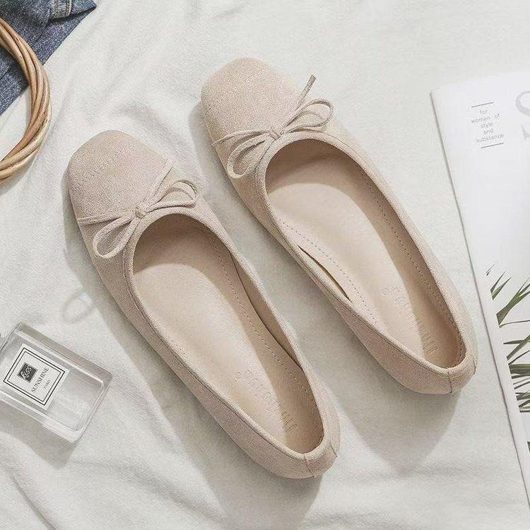 Flachboden Feen EinzelSchuhe Herbst Neu Flacher Mund Quadratischer Kopf AbendSchuhe Doudou Schuhe Damenschuhe