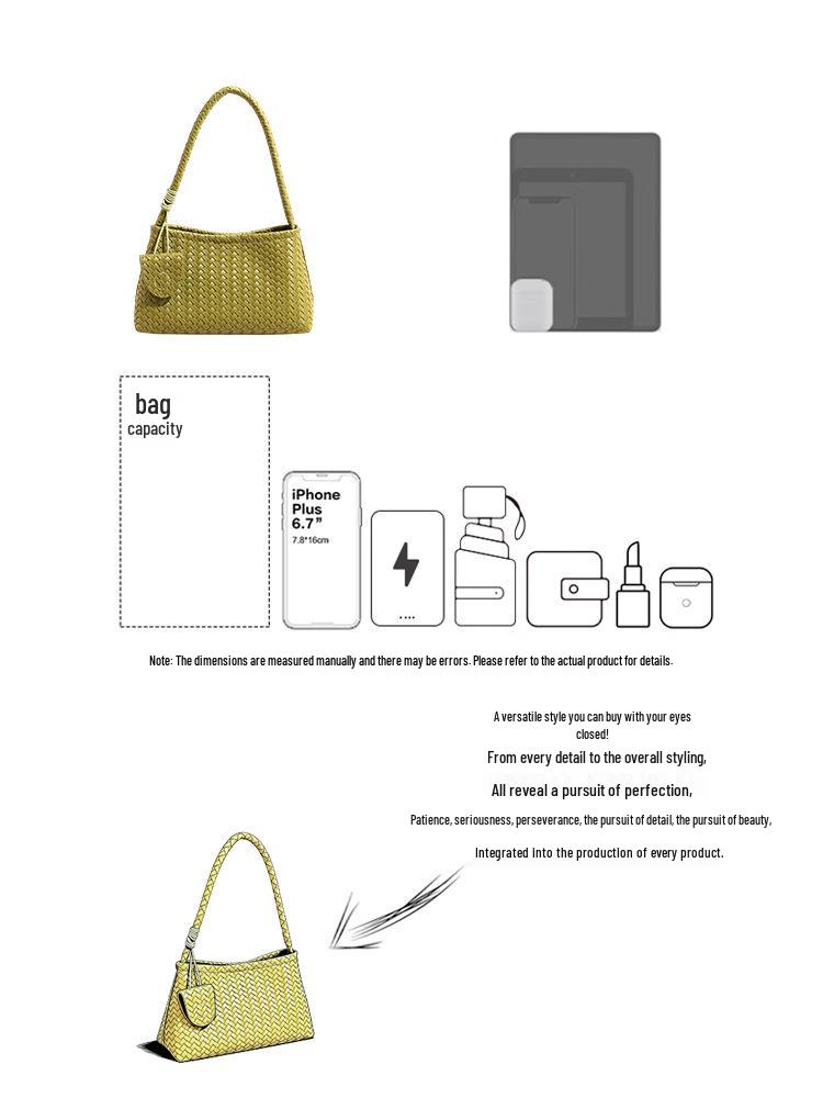 Elegant French Woven Pattern Baguette Women's Shoulder Bag 2026