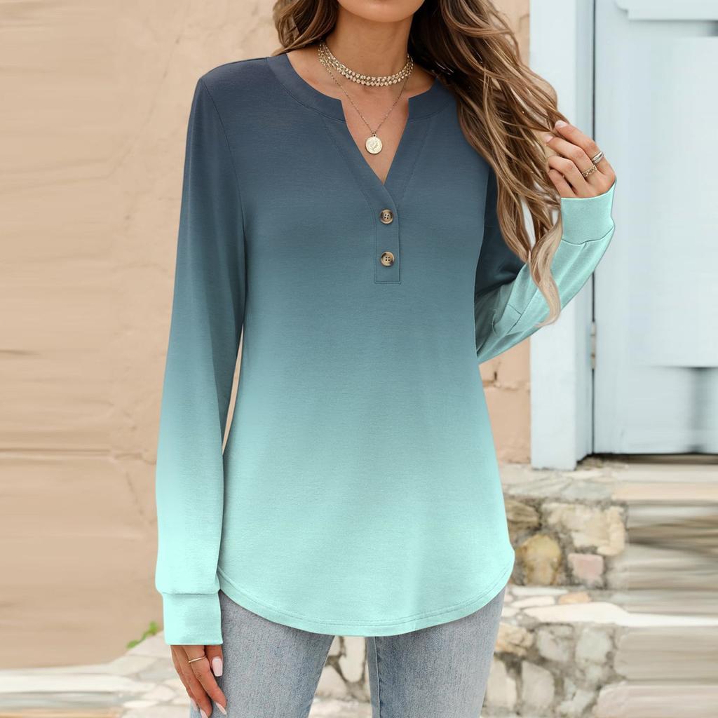 Women's Fashion Casual Printed Long Sleeve T-Shirt Pullover Top